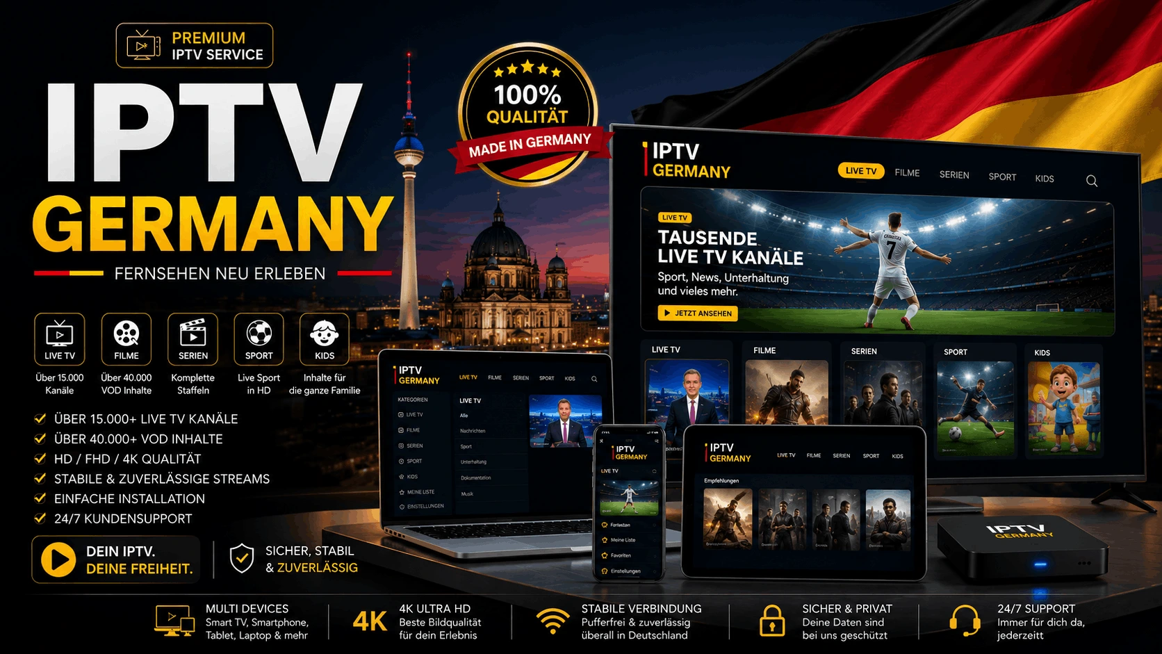 Sofortiger Zugang IPTV German 8k